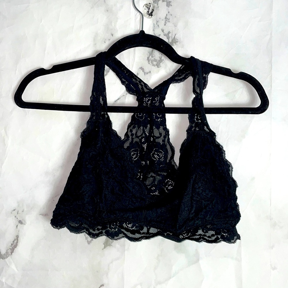 Mae black lace unlined bralette